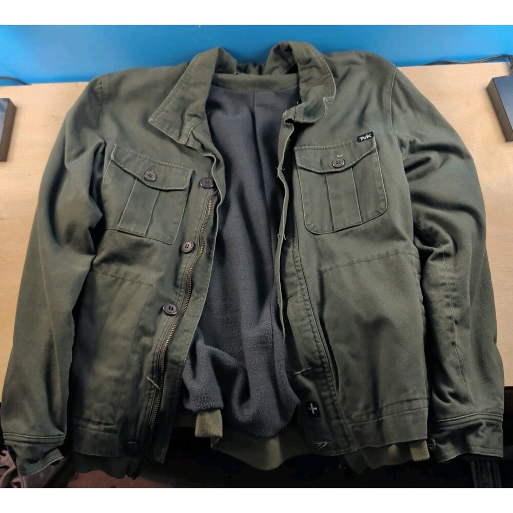 Tavik Visionaries Men M Olive Green Military Field Jacket Fleece Lined Utility